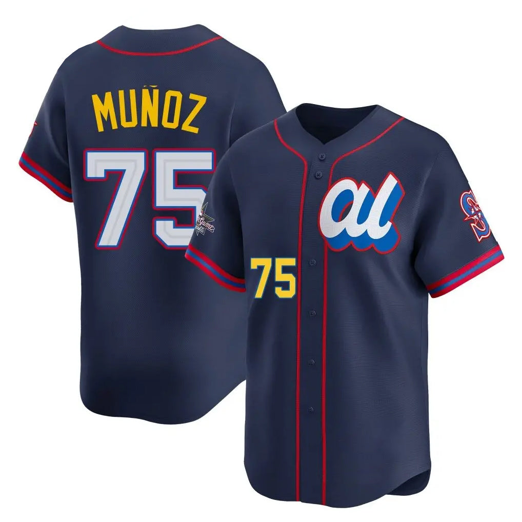 Pouc S.Mariners #75 Andres Munoz Player Navy Limited American League All-Star Edition Stitched Jerseys