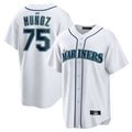 Pouc S.Mariners #75 Andres Munoz Player White Home Game Stitched Jerseys