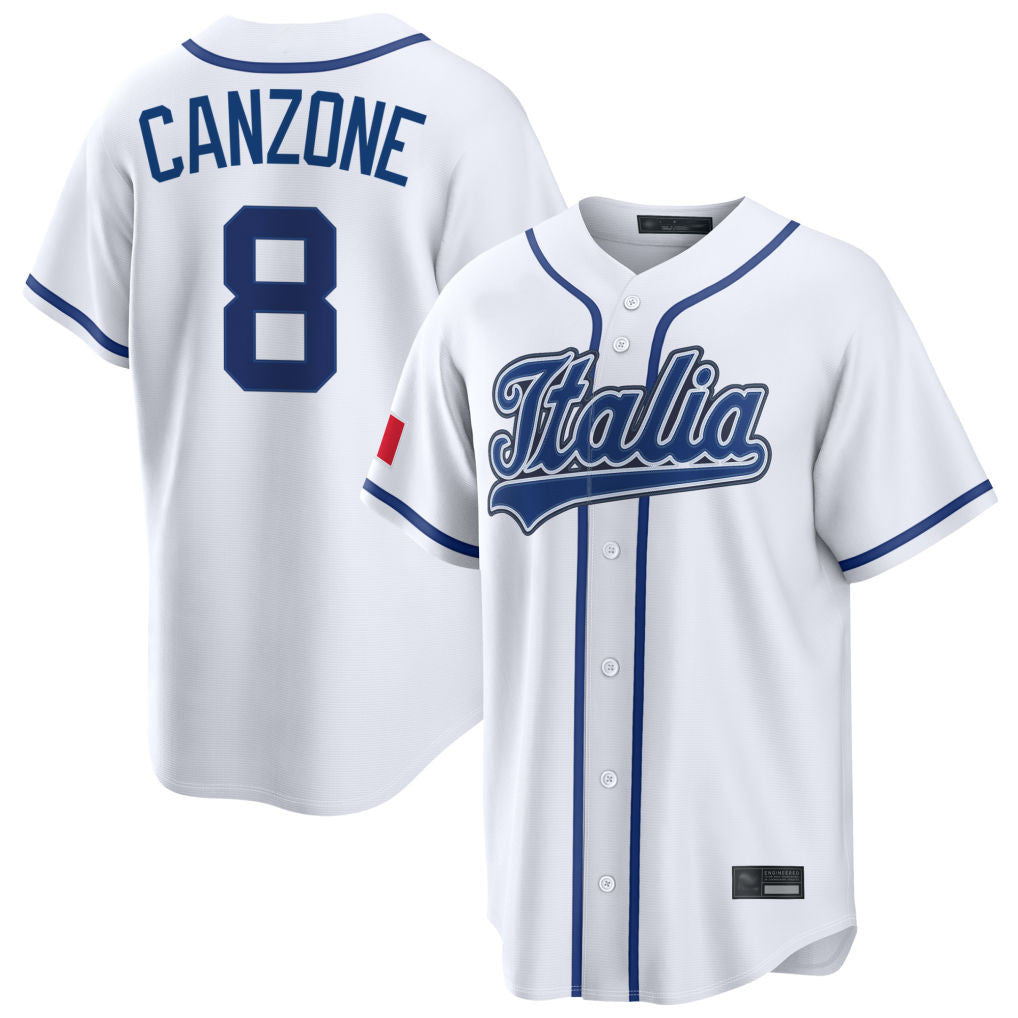Pouc S.Mariners #8 Dominic Canzone Player White Italy 2026 World Classic Home Game Stitched Jerseys