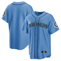 Pouc S.Mariners Blank Player Light Blue Home Limited Stitched Jerseys