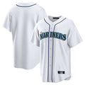 Pouc S.Mariners Blank Player White Home Game Stitched Jerseys