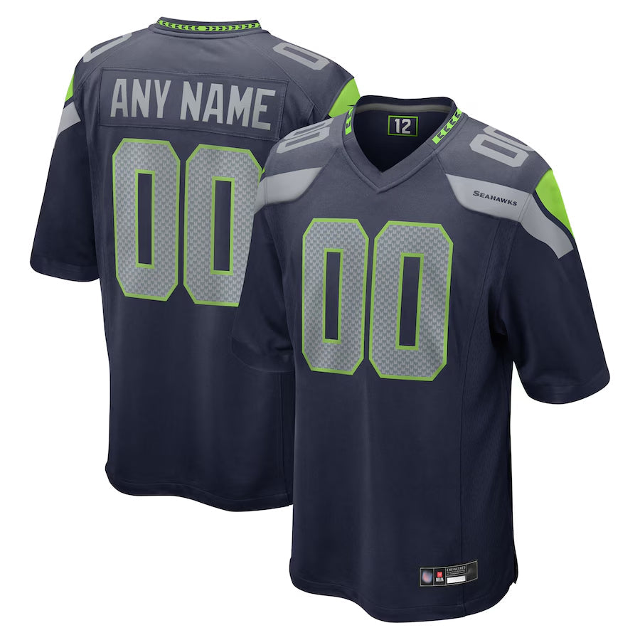 Pouc Custom S.Seahawks Home Game Stitched Jerseys