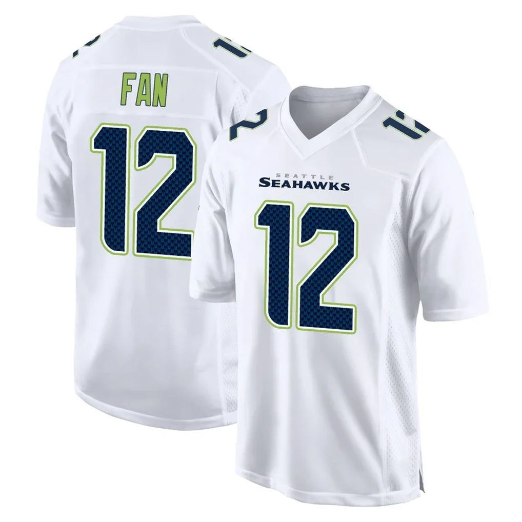 Pouc S.Seahawks #12 12th Fan Player White Tundra Fashion Home Game Stitched Jerseys
