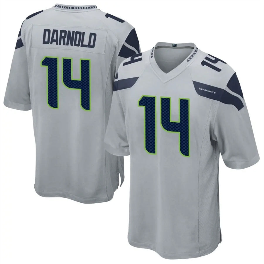 Pouc S.Seahawks #14 Sam Darnold Player Grey Game Football Jerseys