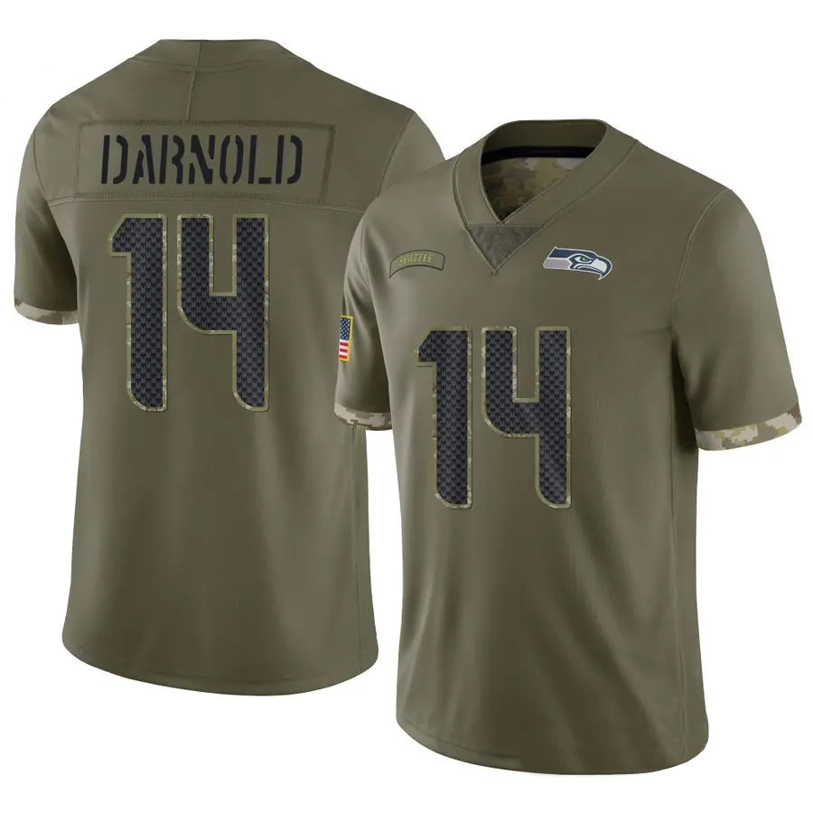 Pouc S.Seahawks #14 Sam Darnold Player Salute to Service Olive Football Jerseys