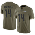 Pouc S.Seahawks #14 Sam Darnold Player Salute to Service Olive Football Jerseys