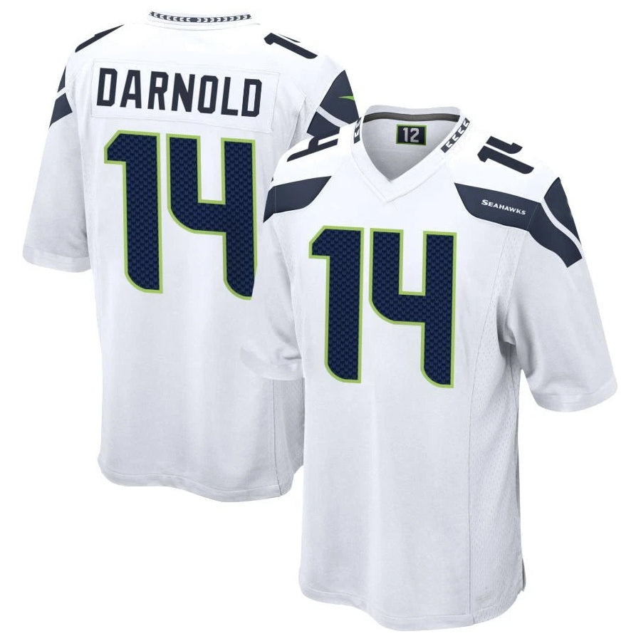 Pouc S.Seahawks #14 Sam Darnold Player White Home Game Football Jerseys