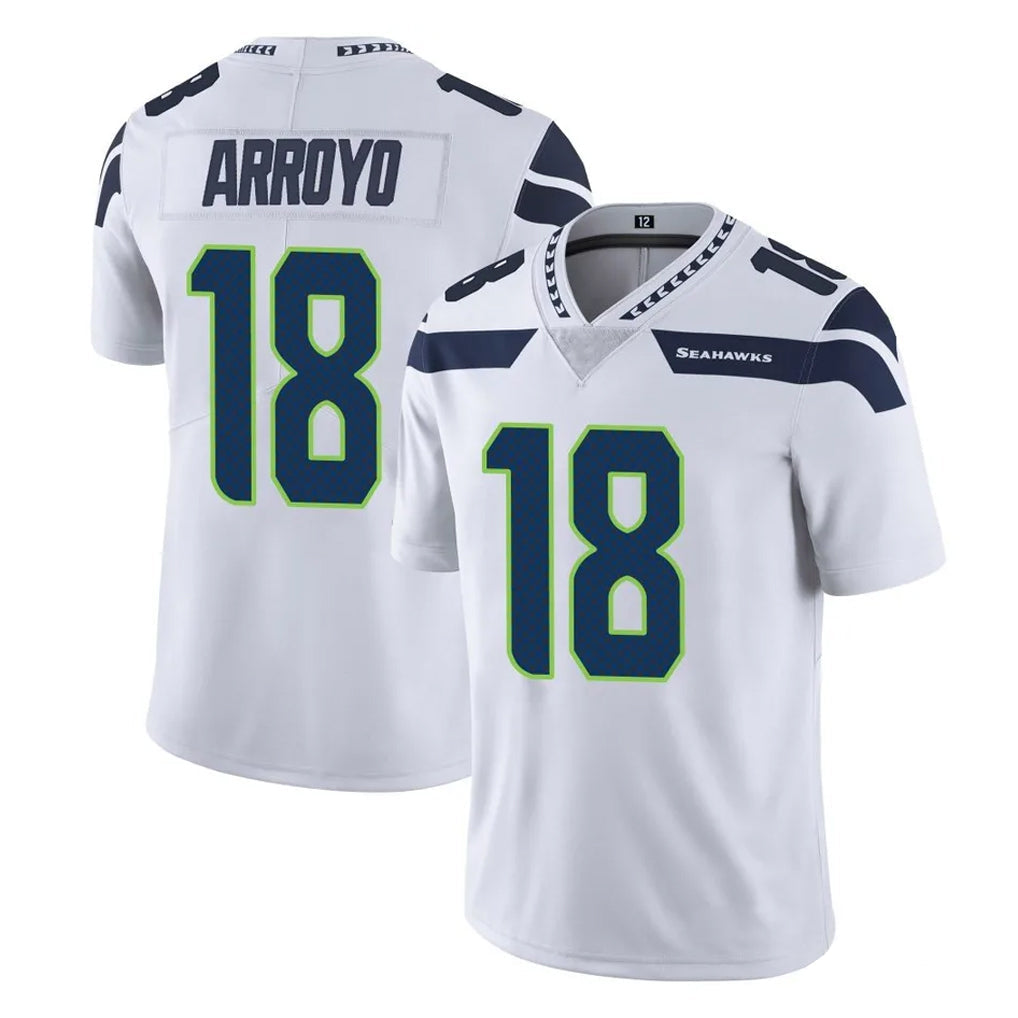 Pouc S.Seahawks #18 Elijah Arroyo Player White Limited Vapor Untouchable Home Game Stitched Jerseys