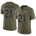 Pouc S.Seahawks #21 Devon Witherspoon Player Salute to Service Olive Stitched Jerseys
