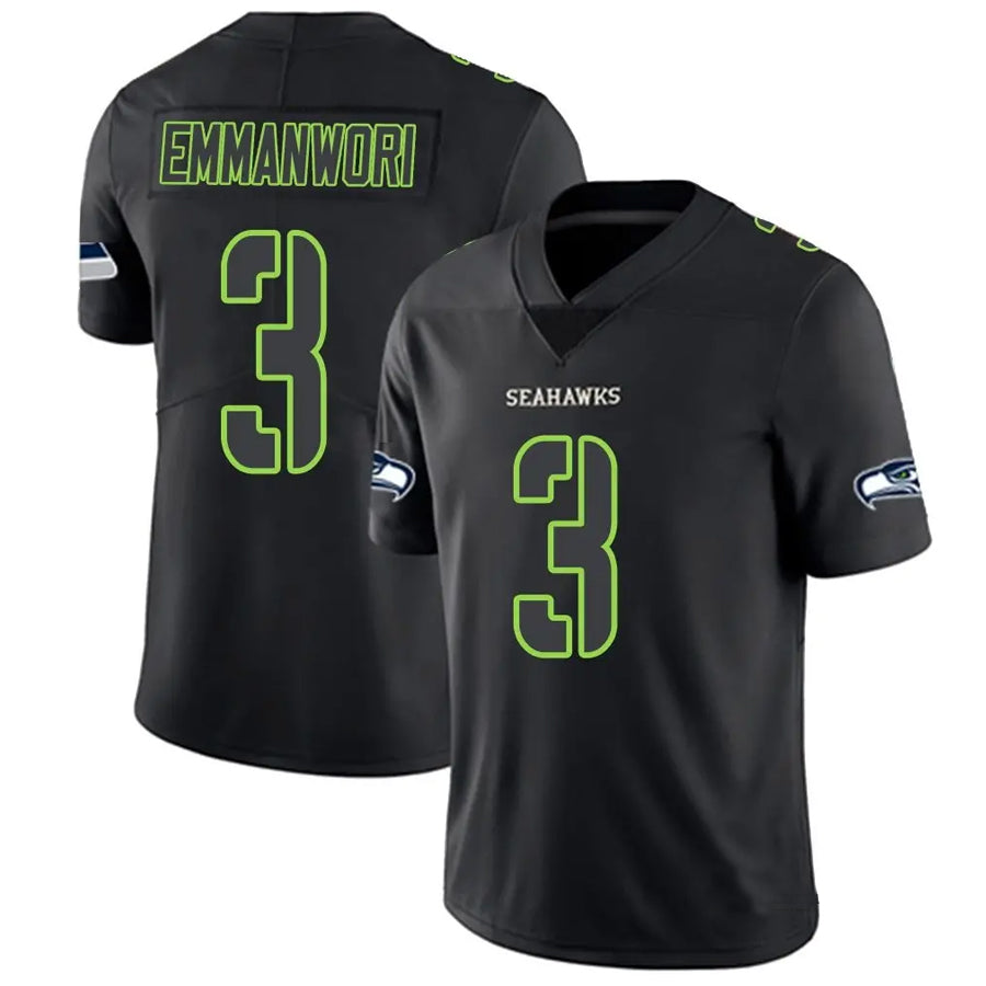 Pouc S.Seahawks #3 Nick Emmanwori Player Limited Black Impact Football Jerseys