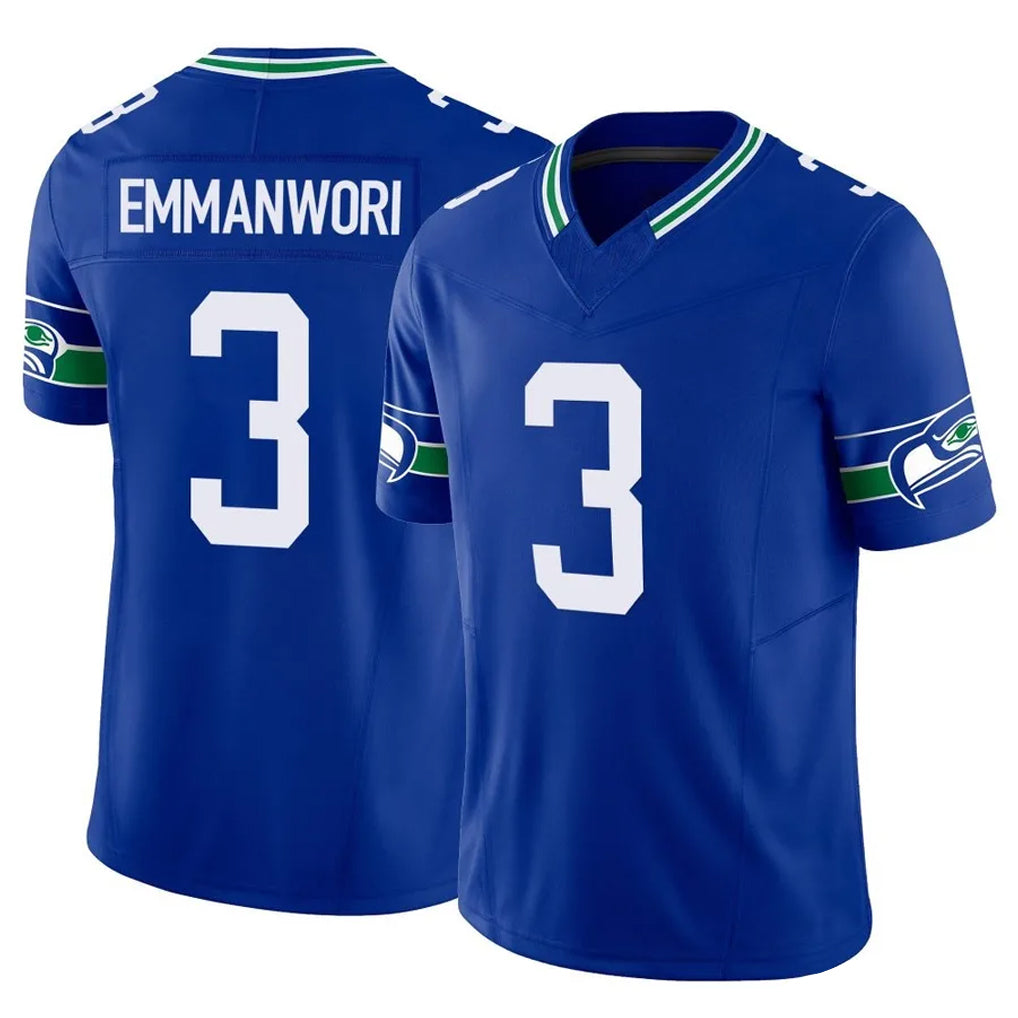 Pouc S.Seahawks #3 Nick Emmanwori Player Royal Limited Throwback Vapor F.U.S.E. Home Game Stitched Jerseys