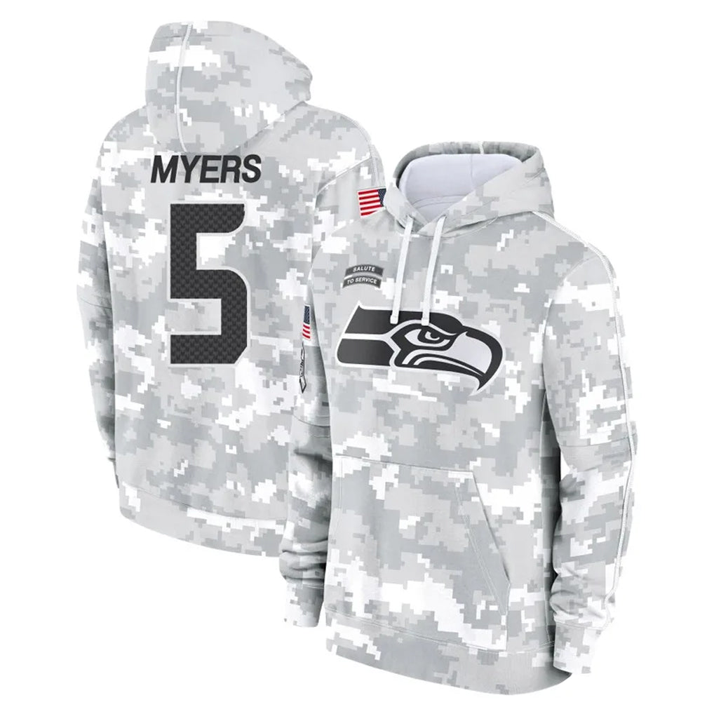 Pouc S.Seahawks #5 Jason Myers Player Arctic Camo Limited Salute to Service Pullover Hoodies Game Stitched Jerseys