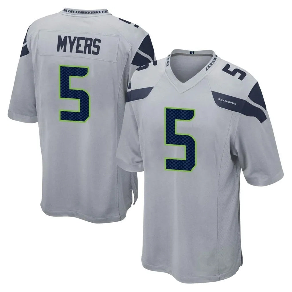 Pouc S.Seahawks #5 Jason Myers Player Gray Home Game Stitched Jerseys