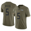Pouc S.Seahawks #5 Jason Myers Player Olive Limited Salute To Service Home Game Stitched Jerseys
