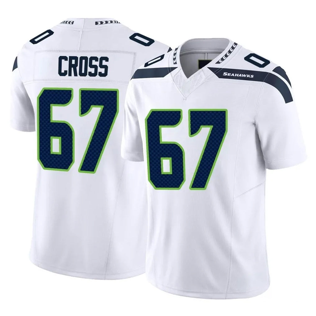 Pouc S.Seahawks #67 Charles Cross Player White Limited Vapor F.U.S.E. Home Game Stitched Jerseys