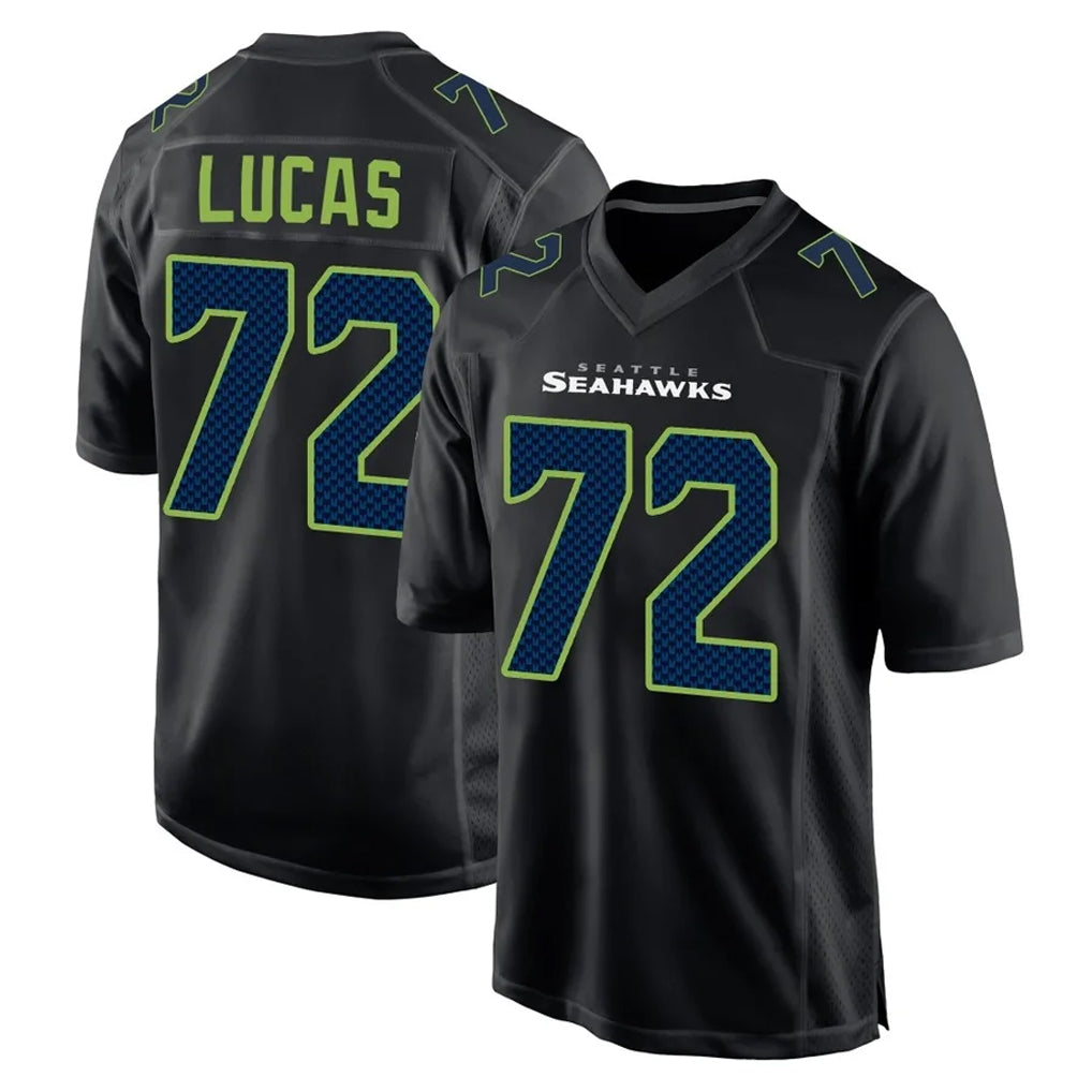 Pouc S.Seahawks #72 Abraham Lucas Player Black Limited Fashion Home Game Stitched Jerseys