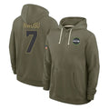 Pouc S.Seahawks #7 Uchenna Nwosu Player Olive Salute to Service Pullover Hoodies Limited Stitched Jerseys