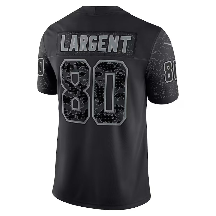Pouc S.Seahawks #80 Steve Largent Player Black RFLCTV Limited Stitched Jerseys