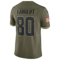 Pouc S.Seahawks #80 Steve Largent Player Salute to Service Olive Stitched Jerseys