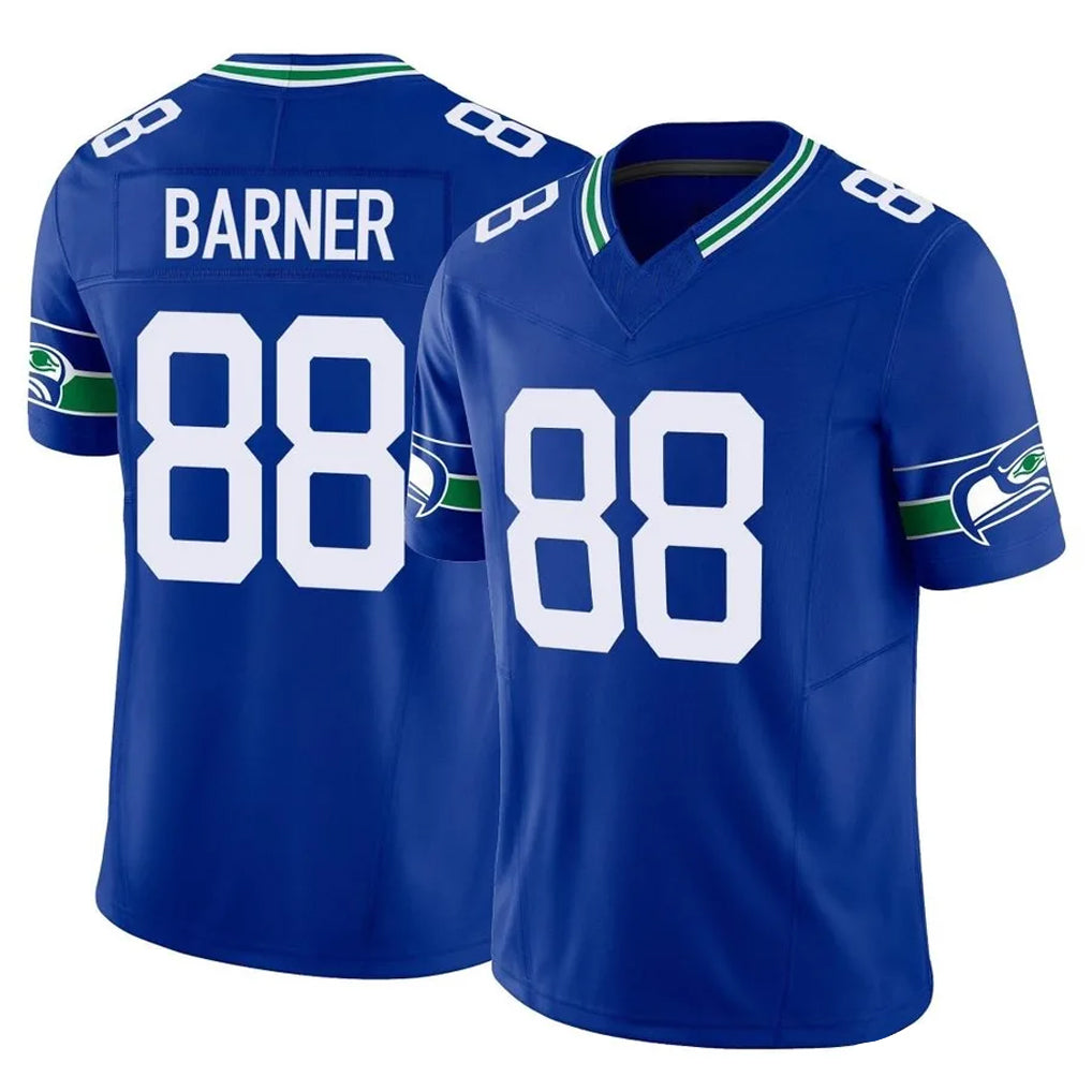 Pouc S.Seahawks #88 AJ Barner Player Royal Limited Throwback Vapor F.U.S.E. Home Game Stitched Jerseys
