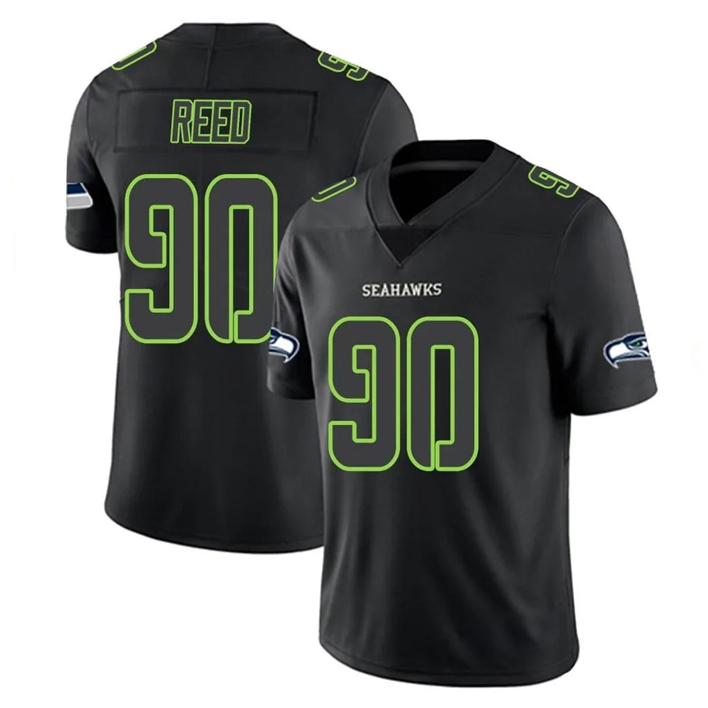 Pouc S.Seahawks #90 Jarran Reed Player Black Impact Limited Home Game Stitched Jerseys
