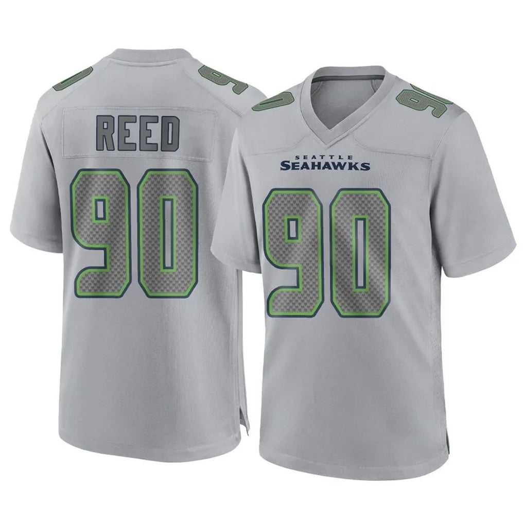 Pouc S.Seahawks #90 Jarran Reed Player Gray Atmosphere Fashion Home Game Stitched Jerseys