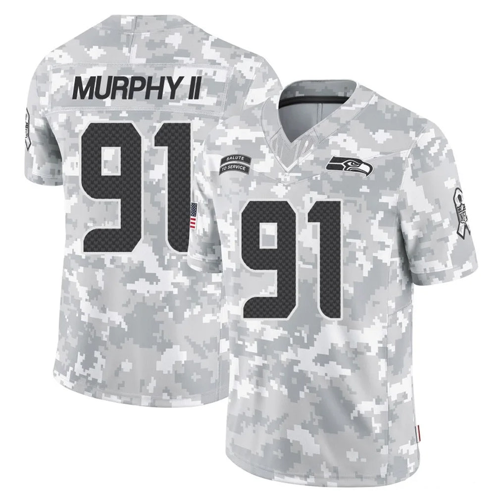 Pouc S.Seahawks #91 Byron Murphy II Player Arctic Camo Limited Salute To Service Home Game Stitched Jerseys