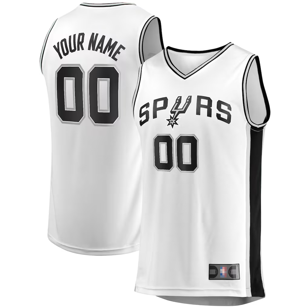 Pouc SA.Spurs Fanatics White Fast Break Custom Replica Jerseys - Association Edition