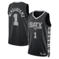 Pouc SA.Spurs #1 Victor Wembanyama Black Swingman Jerseys - Statement Edition