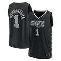 Pouc SA.Spurs #1 Victor Wembanyama Fanatics Black Fast Break Player Jerseys - Statement Edition