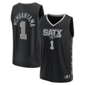 Pouc SA.Spurs #1 Victor Wembanyama Fanatics Black Fast Break Replica Player Jerseys - Statement Edition