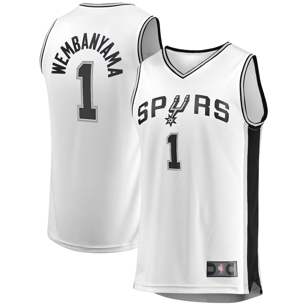 Pouc SA.Spurs #1 Victor Wembanyama Fanatics White Fast Break Replica Player Jerseys - Association Edition