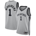 Pouc SA.Spurs #1 Victor Wembanyama Silver Swingman Jerseys - Statement Edition