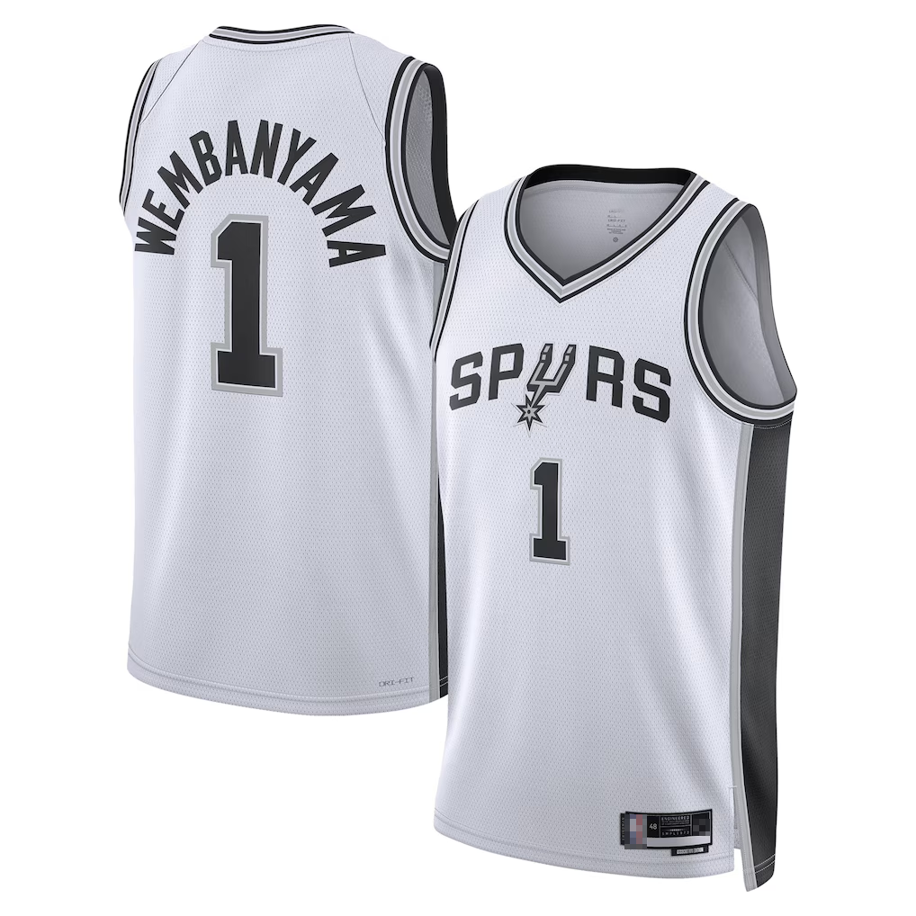Pouc SA.Spurs #1 Victor Wembanyama White Swingman Jerseys - Association Edition