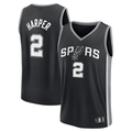 Pouc SA.Spurs #2 Dylan Harper Fanatics Black 2025 NBA Draft First Round Pick Fast Break Replica Jerseys - Icon Edition