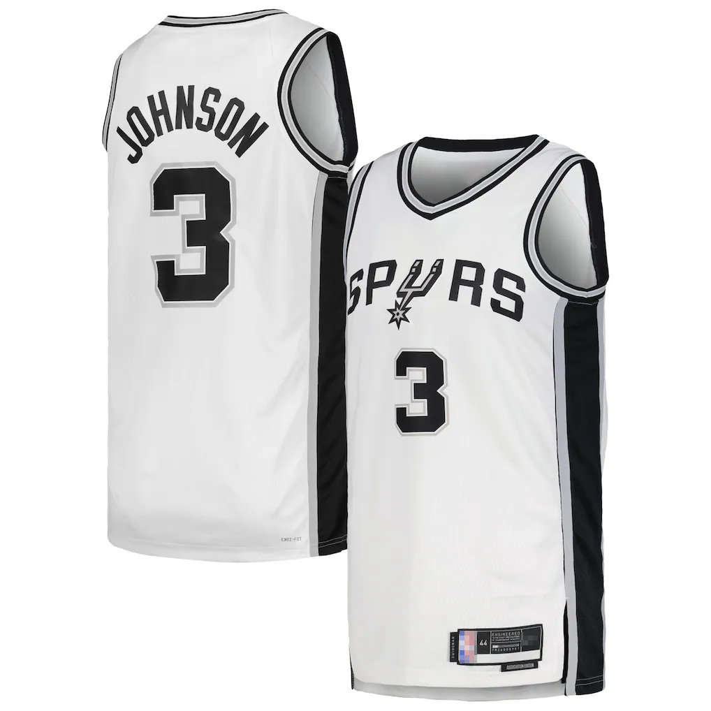 Pouc SA.Spurs #3 Keldon Johnson White Swingman Jerseys - Association Edition