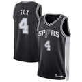 Pouc SA.Spurs #4 De'Aaron Fox Black Swingman Player Jerseys - Icon Edition