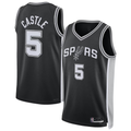 Pouc SA.Spurs #5 Stephon Castle Black Swingman Jerseys - Icon Edition