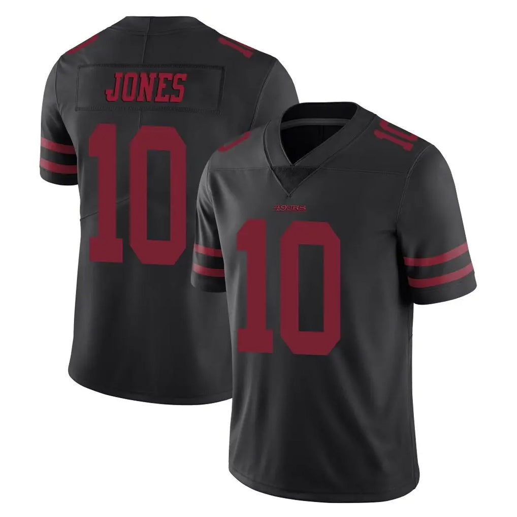 Pouc SF.49ers #10 Mac Jones Player Black Alternate Limited Vapor Untouchable Home Game Stitched Jerseys