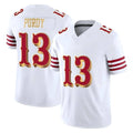 Pouc SF.49ers #13 Brock Purdy Player White 2025 Rivalries Collection Game Limited Stitched Jerseys