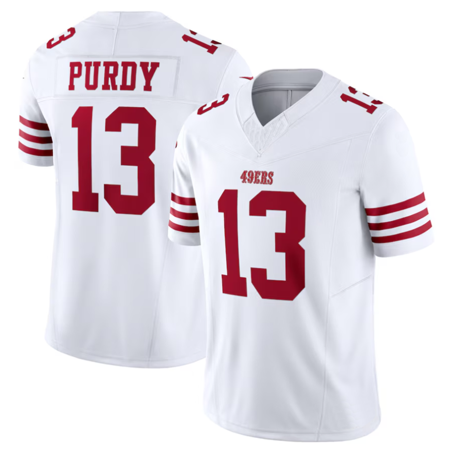 Pouc SF.49ers #13 Brock Purdy Playre White Vapor F.U.S.E. Limited Stitched Jerseys