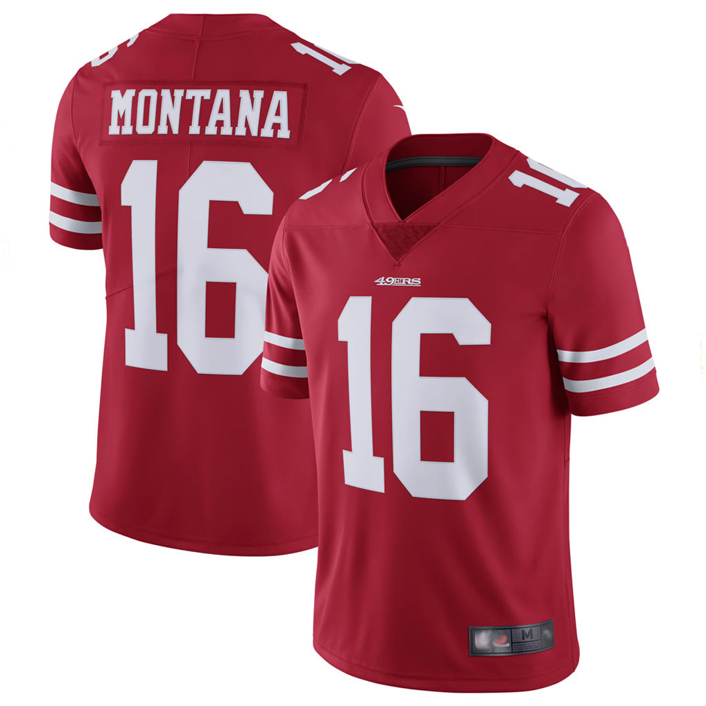 Pouc SF.49ers #16 Joe Montana Player Vapor Untouchable Limited Throwback Stitched Jerseys