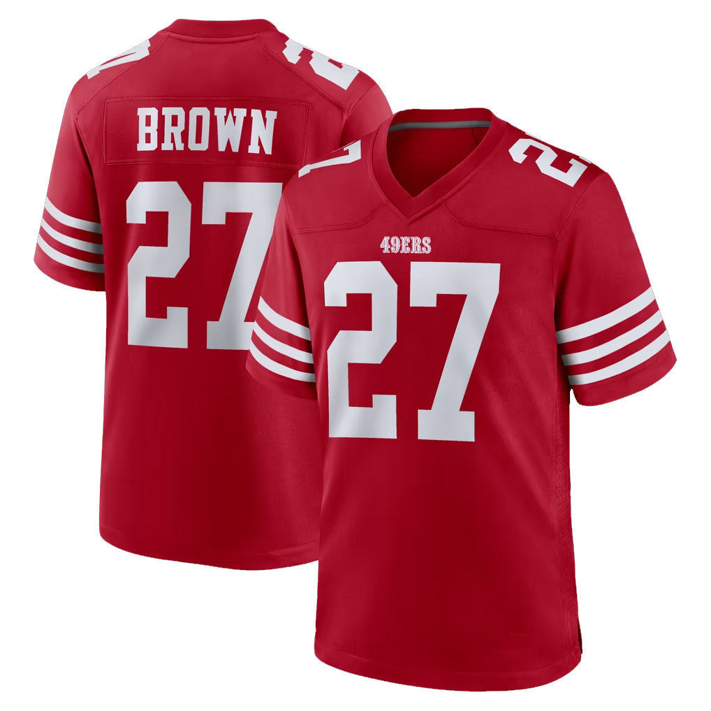 Pouc SF.49ers #27 Ji'Ayir Brown Player Red Game Home Stitched Jerseys