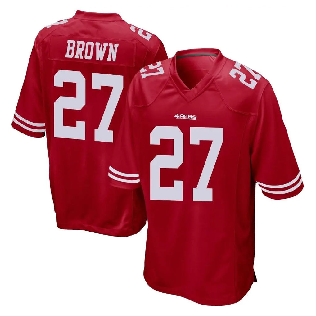Pouc SF.49ers #27 Ji'Ayir Brown Player Red Home Game Stitched Jerseys