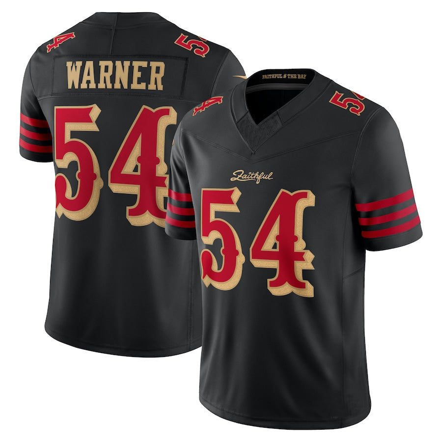 Pouc SF.49ers #54 Fred Warner Player Rivalries Collection Vapor Limited Black Stitched Jerseys
