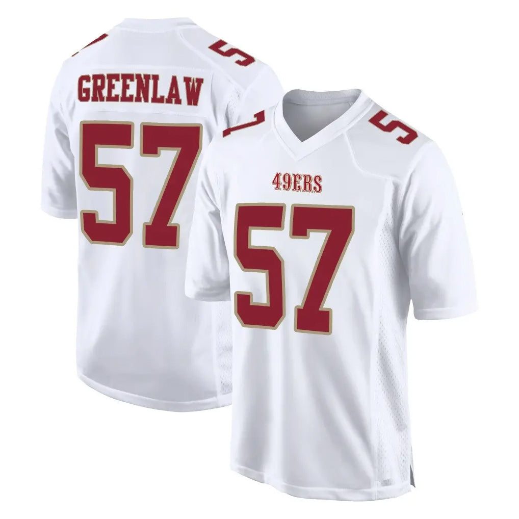 Pouc SF.49ers #57 Dre Greenlaw Player White Fashion Home Game Stitched Jerseys