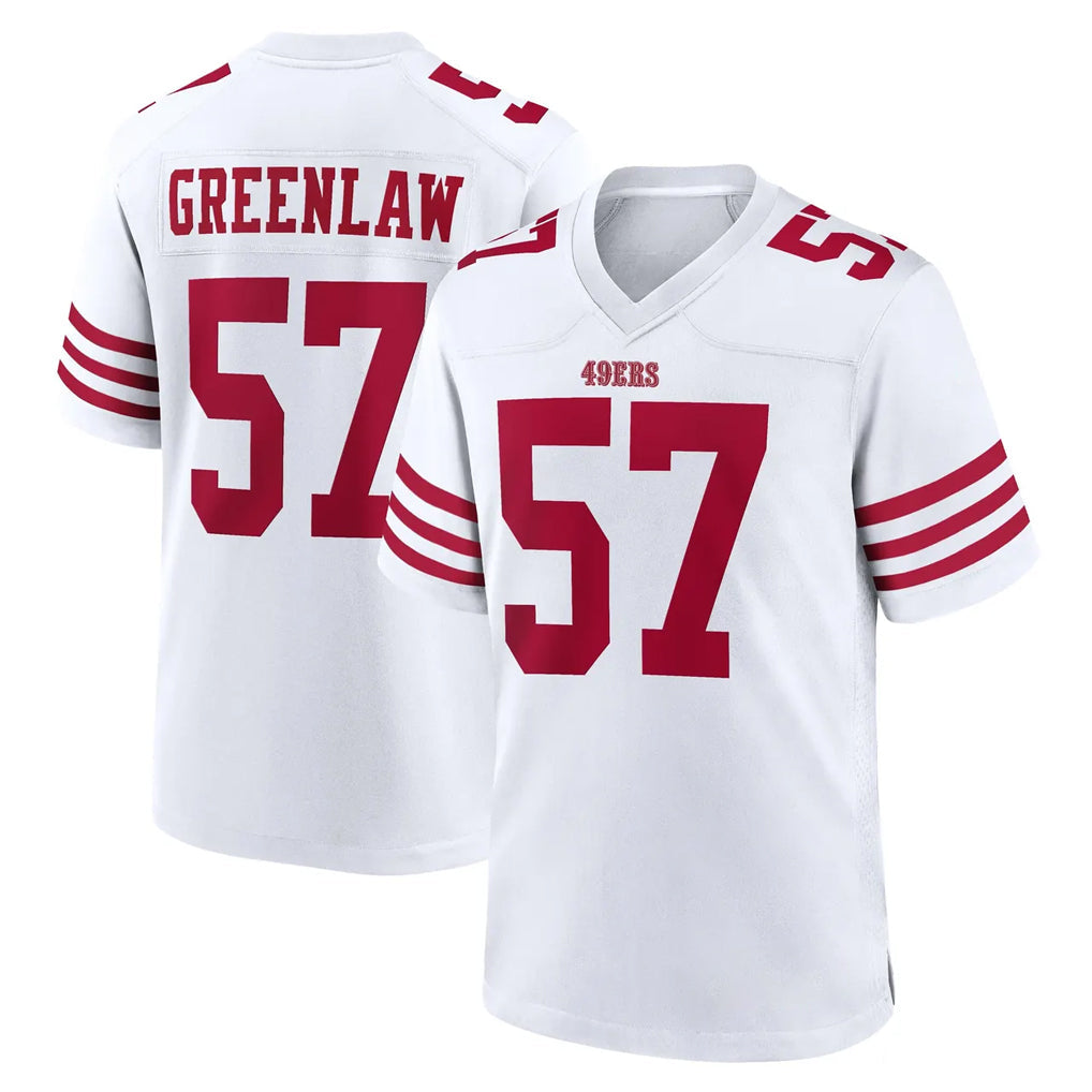 Pouc SF.49ers #57 Dre Greenlaw Player White Game Home Stitched Jerseys