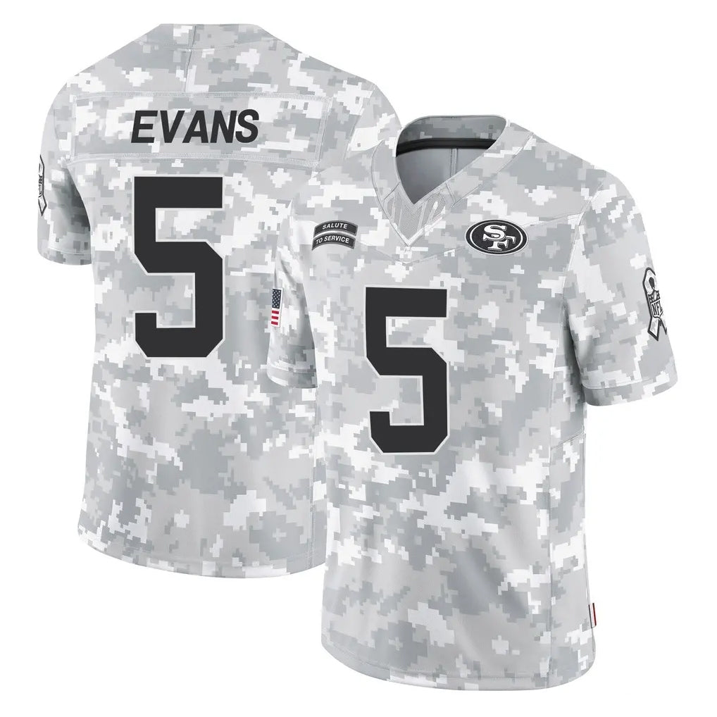 Pouc SF.49ers #5 Mike Evans Player Arctic Camo Limited Salute To Service Home Game Stitched Jerseys