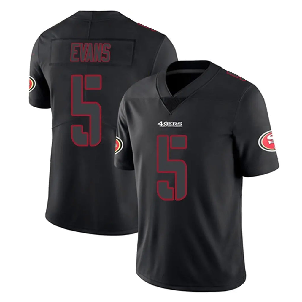 Pouc SF.49ers #5 Mike Evans Player Black Impact Limited Home Game Stitched Jerseys