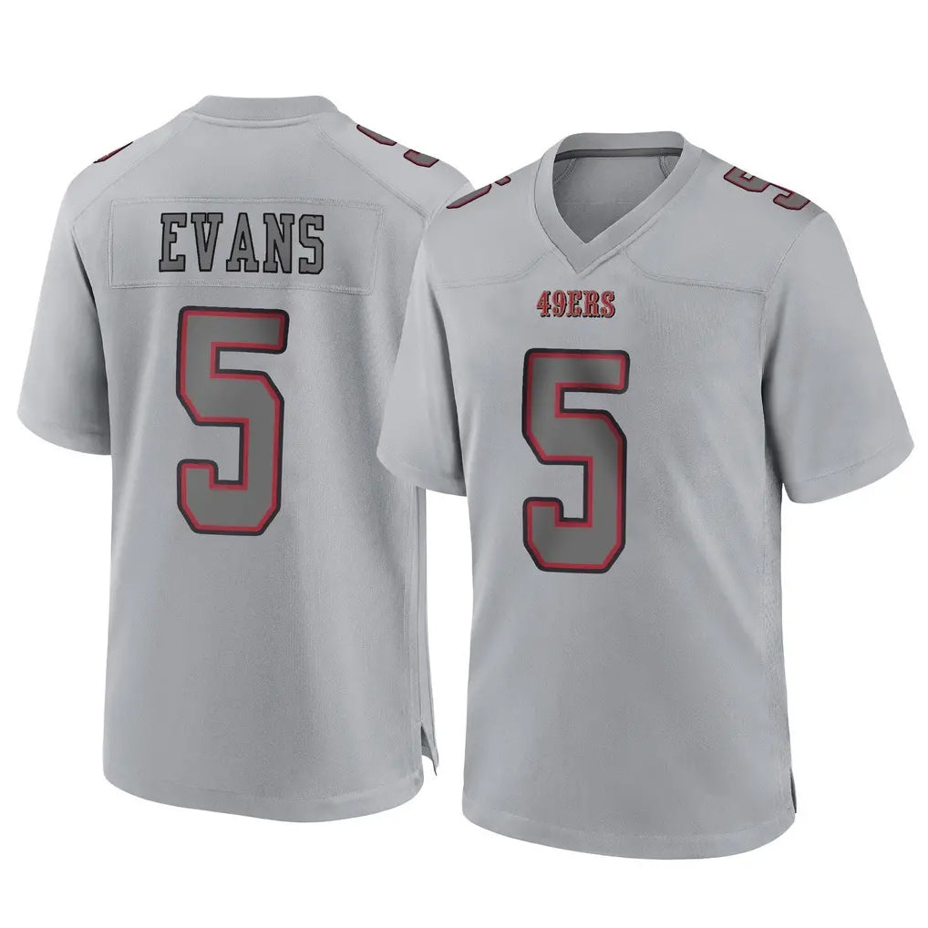Pouc SF.49ers #5 Mike Evans Player Gray Atmosphere Fashion Home Game Stitched Jerseys